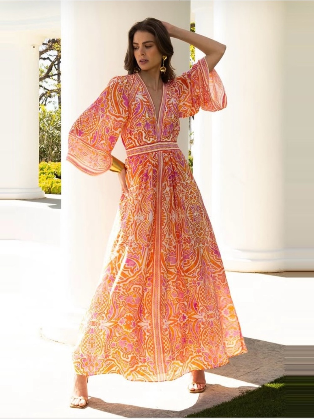 Hale Bob Shelby chiffon maxi dress